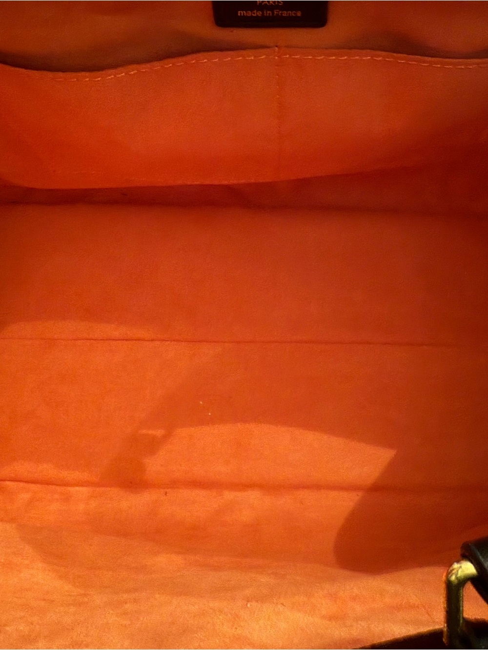 Men's Black Tote Bag with Orange Interior - Picture 6 of 10